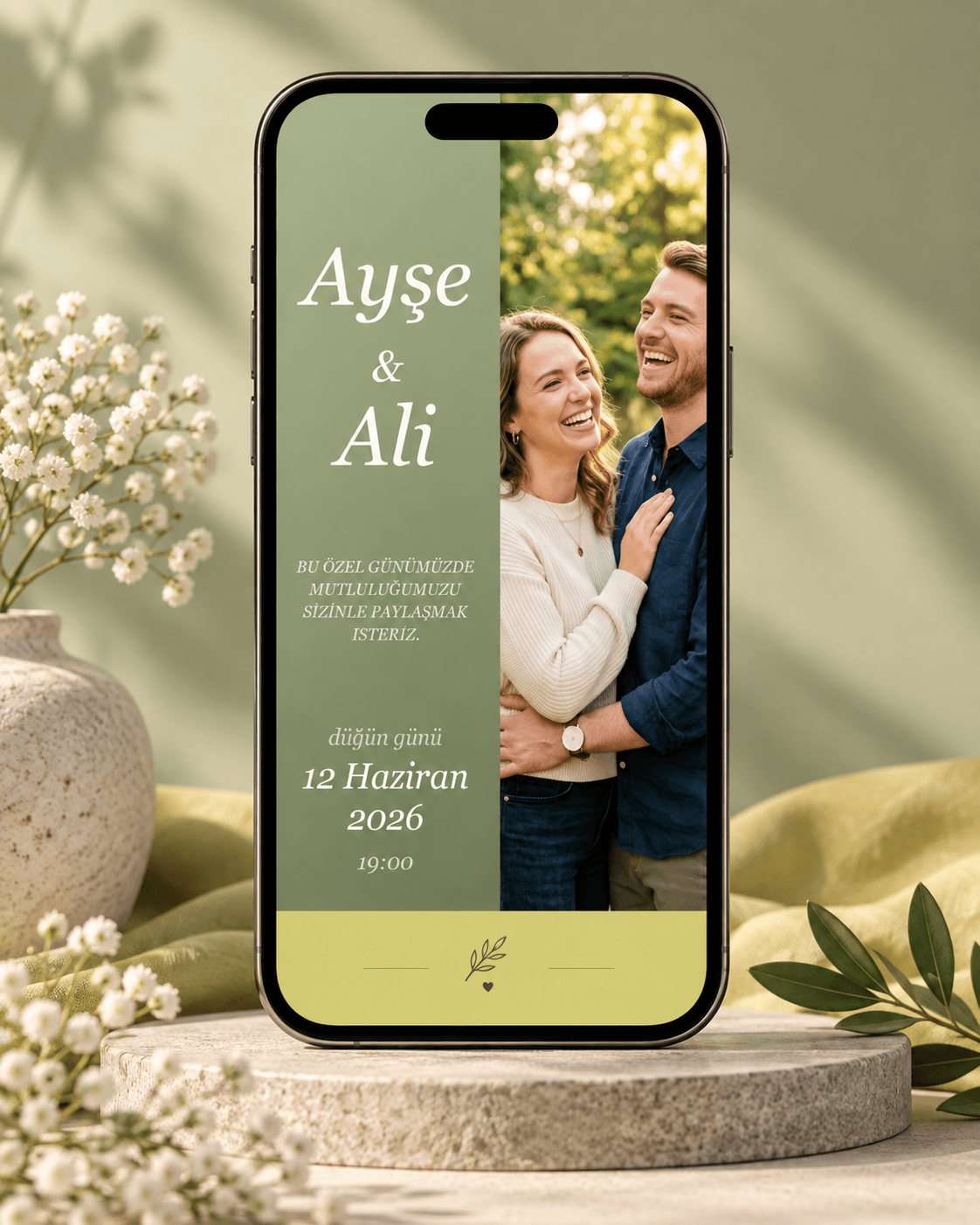 Olive Love telefon görünümü
